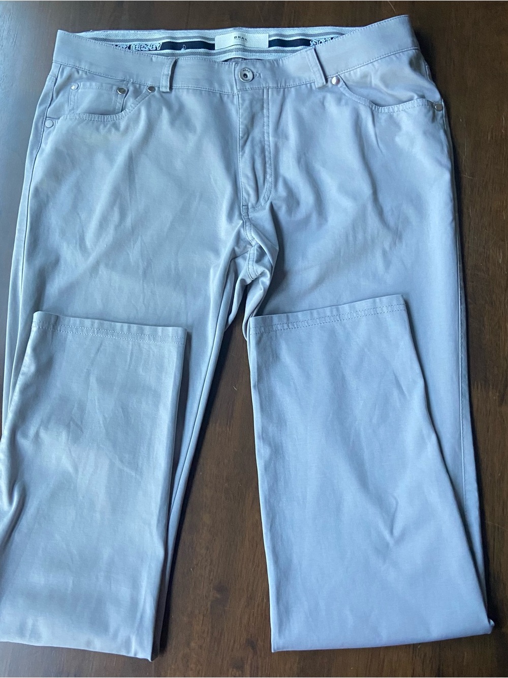 Brax Style Chuck J Mens Stretch Chino Pants Gray 38x34 Lightweight 5-Pocket Golf